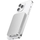 Nevox Wireless Magnetic POWERBANK QI2 - 5000mah, Banco de potencia plateado/blanco