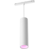 Philips Hue Colgante cilindro Perifo, Lámpara blanco, Philips Hue White and Color ambiance Colgante cilindro Perifo, Luz de suspensión inteligente, Bluetooth, Blanco, LED integrado, Metal, Blanco
