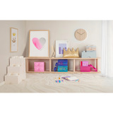 Room Copenhagen Ladrillo de almacenamiento LEGO 4 tapa superior con purpurina, Caja de depósito celeste/Transparente