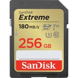 SanDisk Extreme 256 GB SDXC UHS-I Clase 10, Tarjeta de memoria 256 GB, SDXC, Clase 10, UHS-I, 180 MB/s, 130 MB/s