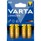 Varta Longlife Batería de un solo uso AA Alcalino Batería de un solo uso, AA, Alcalino, 1,5 V, 1 pieza(s), Multicolor