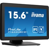 iiyama ProLite T1633MSC-B1 pantalla para PC 39,6 cm (15.6") 1920 x 1080 Pixeles Full HD LCD Pantalla táctil Negro, Monitor LED negro, 39,6 cm (15.6"), 1920 x 1080 Pixeles, Full HD, LCD, 5 ms, Negro