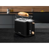 Bestron ATO850BW, Tostadora negro/Madera