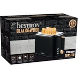 Bestron ATO850BW, Tostadora negro/Madera