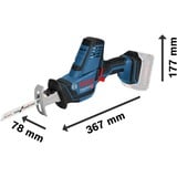 Bosch GSA 18 V-LI C Negro, Azul, Sierra de sable azul/Negro, Negro, Azul, 2,1 cm, 20 cm, 10 cm, Batería, Ión de litio