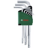 Bosch Juego de llaves Allen, 9 piezas, Destornillador verde/Negro