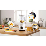 Bosch Serie 4 MMB6141W licuadora 1,5 L Batidora de vaso 1200 W Blanco, Batidora depie blanco, Batidora de vaso, 1,5 L, Función de impulso, Picahielos, 1 m, 1200 W