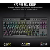 Corsair K70 RGB TKL Reacondicionado, Teclado para gaming negro