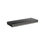D-Link DGS-1016S No administrado Gigabit Ethernet (10/100/1000) Negro, Interruptor/Conmutador No administrado, Gigabit Ethernet (10/100/1000), Bidireccional completo (Full duplex)