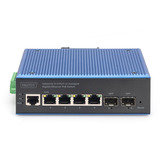 Digitus Switch Gigabit Ethernet PoE gestionado L2 industrial 4+2 puertos, Interruptor/Conmutador 
