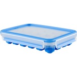Emsa Clip & Close Ice Cube Tray 24 pieza(s) Cubitera, Preparador de cubitos de hielo transparente/Azul, 24 pieza(s), Rectangular, Cubitera, Azul, Transparente, Polipropileno (PP), Elastómero termoplástico (TPE), 226 mm