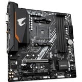 GIGABYTE B550M AORUS ELITE AX Placa base - Procesadores AMD Ryzen 5000, VRM de 5+3 fases, hasta 4733 MHz DDR4, 1xPCIe 4.0 + 1xPCIe 3.0 M.2, Wi-Fi 6E, LAN 1GbE, USB 3.2 Gen 1 VRM de 5+3 fases, hasta 4733 MHz DDR4, 1xPCIe 4.0 + 1xPCIe 3.0 M.2, Wi-Fi 6E, LAN 1GbE, USB 3.2 Gen 1, AMD, Zócalo AM4, AMD Ryzen 3000 Series, AMD Ryzen 4000 Series, AMD Ryzen 5000 Series, Zócalo AM4, DDR4-SDRAM, 128 GB