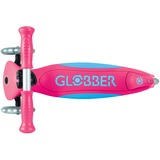 GLOBBER Primo Foldable Plus Lights, Vespa rosa neón/Celeste