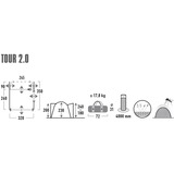 High Peak Toldo para autocaravana Tour 2.0, Tienda de campaña gris/cal