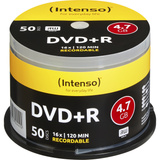 Intenso 4111155 DVD en blanco 4,7 GB DVD+R 50 pieza(s), DVDs vírgenes DVD+R, 120 mm, Caja para pastel, 50 pieza(s), 4,7 GB