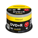 Intenso 4111155 DVD en blanco 4,7 GB DVD+R 50 pieza(s), DVDs vírgenes DVD+R, 120 mm, Caja para pastel, 50 pieza(s), 4,7 GB