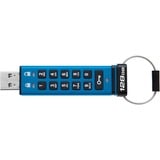 Kingston IronKey Keypad 200 de 128 GB, FIPS 140-3 nivel 3 cifrado AES-256, Lápiz USB FIPS 140-3 nivel 3 cifrado AES-256, 128 GB, USB tipo A, 3.2 Gen 1 (3.1 Gen 1), 145 MB/s, Funda, Azul