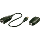 Lindy Extensor USB 2.0 Cat.5/6 negro