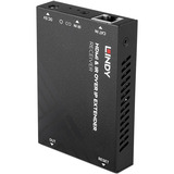 Lindy Receptor HDMI e IR sobre IP, Alargador de HDMI negro