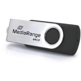 MediaRange MR1953, Lápiz USB negro/Plateado
