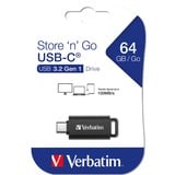 Verbatim Store 'n' Go USB-C 64 GB, Lápiz USB negro/Gris