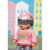 ZAPF Creation BABY born Casco para scooter 43cm, Accesorios para muñecas rosa neón