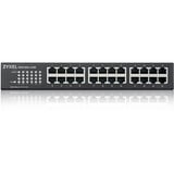 Zyxel GS1100-24E No administrado Gigabit Ethernet (10/100/1000) Negro, Interruptor/Conmutador No administrado, Gigabit Ethernet (10/100/1000), Montaje en rack, Montaje de pared