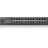 Zyxel GS1100-24E No administrado Gigabit Ethernet (10/100/1000) Negro, Interruptor/Conmutador No administrado, Gigabit Ethernet (10/100/1000), Montaje en rack, Montaje de pared