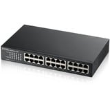 Zyxel GS1100-24E No administrado Gigabit Ethernet (10/100/1000) Negro, Interruptor/Conmutador No administrado, Gigabit Ethernet (10/100/1000), Montaje en rack, Montaje de pared