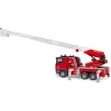 bruder Scania Super 560R camión de bomberos con escalera giratoria, bomba de agua, luz y sonido, Automóvil de construcción 