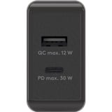 goobay Cargador rápido dual USB-C PD 30 vatios negro