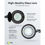 goobay Lámpara lupa LED con pinza 10W, Luz de LED negro
