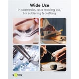 goobay Lámpara lupa LED con pinza 10W, Luz de LED negro
