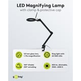 goobay Lámpara lupa LED con pinza 10W, Luz de LED negro