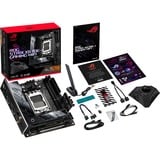 ASUS ROG STRIX X670E-I GAMING WIFI AMD X670 Zócalo AM5 mini ITX, Placa base negro/Plateado, AMD, Zócalo AM5, DDR5-SDRAM, 64 GB, DIMM, Doble canal