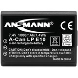 Ansmann A-Can LP E10 Ión de litio 1000 mAh, Batería para cámara 1000 mAh, 7,4 V, Ión de litio, 1 pieza(s)