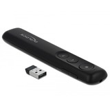 DeLOCK 64092 apuntador inalámbricos Negro, Presentador negro, USB, 30 m, Negro