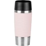 Emsa TRAVEL MUG Waves termo 0,36 L Rosa, Taza rosa/Acero fino, 0,36 L, Rosa, Polipropileno (PP), Silicona, Acero inoxidable, 8,3 cm, 200 mm