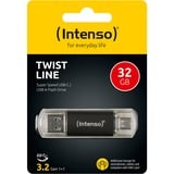 Intenso 3539480 unidad flash USB 32 GB USB Type-A / USB Type-C 3.2 Gen 1 (3.1 Gen 1) Antracita, Lápiz USB antracita/Transparente, 32 GB, USB Type-A / USB Type-C, 3.2 Gen 1 (3.1 Gen 1), 70 MB/s, Tapa, Antracita