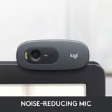 Logitech C270 HD cámara web 3 MP 1280 x 720 Pixeles USB Gris, Gris Oscuro, Webcam negro, 3 MP, 1280 x 720 Pixeles, 30 pps, 720p, 55°, USB