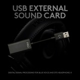 Logitech PRO X Auriculares Diadema Conector de 3,5 mm Negro, Auriculares para gaming negro, Auriculares, Diadema, Juego, Negro, Binaural, 2 m