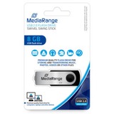 MediaRange Flexi-Drive 8 GB, Lápiz USB negro/Plateado