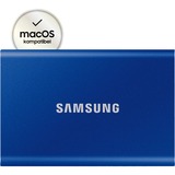 SAMSUNG Portable SSD T7 500 GB Azul, Unidad de estado sólido azul, 500 GB, USB Tipo C, 3.2 Gen 2 (3.1 Gen 2), 1050 MB/s, Protección mediante contraseña, Azul