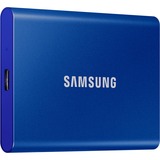 SAMSUNG Portable SSD T7 500 GB Azul, Unidad de estado sólido azul, 500 GB, USB Tipo C, 3.2 Gen 2 (3.1 Gen 2), 1050 MB/s, Protección mediante contraseña, Azul