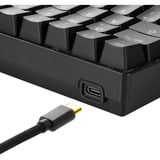 Sharkoon SGK50 S4 teclado USB AZERTY Francés Negro, Teclado para gaming negro, 60%, USB, AZERTY, LED RGB, Negro