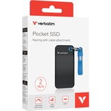 Verbatim Pocket SSD 2 TB USB Tipo C 3.2 Gen 2 (3.1 Gen 2) Negro, Azul, Unidad de estado sólido negro/Azul, 2 TB, USB Tipo C, 3.2 Gen 2 (3.1 Gen 2), 1000 MB/s, 10 Gbit/s, Negro, Azul