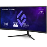 ViewSonic VX3418C-2K pantalla para PC 86,4 cm (34") 3440 x 1440 Pixeles UltraWide Quad HD Negro, Monitor de gaming negro, 86,4 cm (34"), 3440 x 1440 Pixeles, UltraWide Quad HD, Negro