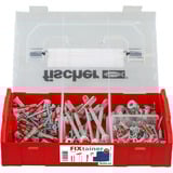 fischer FixTainer - DuoLine + tornillo, Pasador gris claro/Rojo