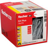 fischer Taco de expansión SX Plus 14x70, Pasador gris claro