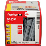 fischer Taco de expansión SX Plus 14x70, Pasador gris claro